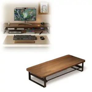 컴퓨터 모니터 받침대 2단 슬라이딩 선반 소품 수납 정리 거치대 이동식 PC 다이 노트북 데스크(50cm) PC스