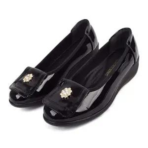 큐빅 에나멜 정장 면접구두 단화 여성유니화 플랫슈즈 여성단화 여자단화 여성단화구두