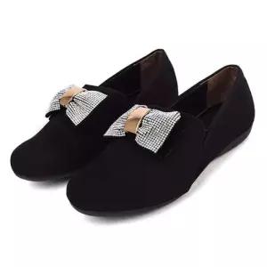 리본 플랫슈즈 세무 여성단화 푹신한 정장구두 펌프스 여성단화 여자단화 여성단화구두