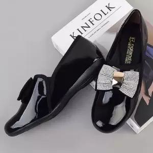 에나멜 플랫슈즈 리본장식 정장구두 여성단화 펌프스 여성단화 여자단화 여성단화구두