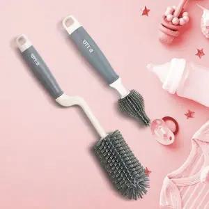 [하프클럽/알티피아]납작모젖병솔세트 실리콘브러쉬 젖꼭지세척솔 물병솔