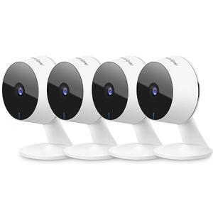 LaView 카메라 4pcs 카메라 실내 1080P 반려동물용 Wi-Fi 카메라 유선 동작 감지 양방향 오디오 야간 투시 전화 앱 Alexa iOS Android 웹 액세스와 호환됩니다