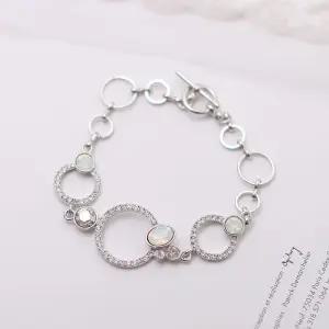 라운드 스와로브스키 크리스탈 제작 체인 팔찌 ayx8+9ZhK