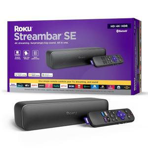 Roku Streambar SE | 4K / HD / HDR 스트리밍 프리미엄 스피커 선명하고 선명한 대화를 위한 향상된 음성 명료성을 갖춘 2-in-1 TV 사운드바 - 빠른 안내 간단한 설정