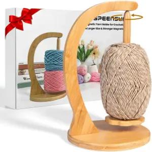 코바늘 뜨개질용 스펜선 실 홀더 더 큰 사이즈 및 마그네틱 뜨개질 업그레이드 회전 디자인으로 최대