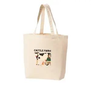 에코백 토트백 소농장 젖소 고양이 우유 프린트에코백