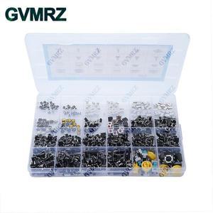 460개 24가지 값의 촉각 푸시 버튼 스위치 SMD 마이크로 순간 접촉 모음 키트 (자동차 리모컨용, 박스 포함