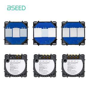 BSEED 1/2/3Gg 벽 터치 스위치 기능 키 전등 베이스 유리 패널이 없는 부품 삽입 F 1/2Wy