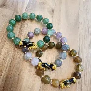 [하프클럽/]염주 팔찌 보라색 불교 재물 복 팔찌 베이지 핑크