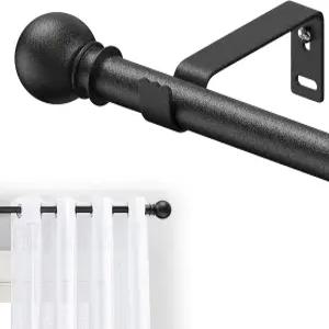 거실 침실 슬라이딩 유리문 파티오 카페숍용 브래킷이 있는 소형 창문 커튼봉 28~44인치 헤비 듀티 매트