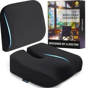 엘마라 닥터가 디자인한 휠체어 시트 쿠션 세트 - 궁극의 편안함 솔루션 두꺼운 허리 및 좌골 노인용 패드