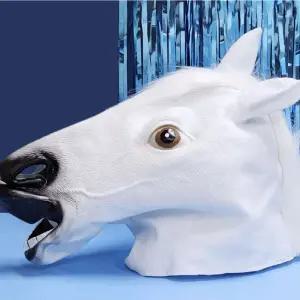 코스튬가면 라텍스 가면 백마코믹소품 행사용품 학예회 생일파티 화려한머리띠 얼굴가면 신기한물건