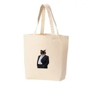 에코백 토트백 고양이 양복 남성복 신사 프린트에코백
