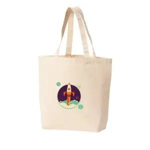 에코백 토트백 우주여행 로케트 우주선 프린트에코백