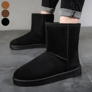 남성 스웨이드 미들부츠 방한 기모 안감 겨울 털부츠 남성부츠 겨울부츠 캐주얼부츠