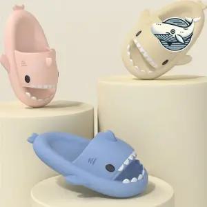 귀여운 상어 디자인 남성 쿠션 슬리퍼 실내외 상어 푹신한 동물슬리퍼 사무실 거실