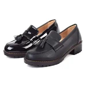 여성 하굽 태슬로퍼 청키 키높이 여성구두 단화 통굽 여성로퍼 여자로퍼 페니로퍼