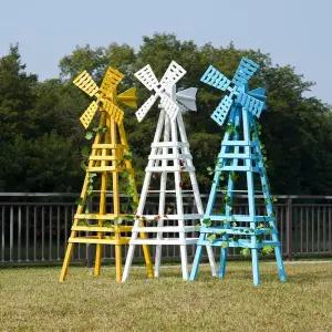 풍차 바람개비 야외 스탠드 정원 화단 아이보리 공원 학교