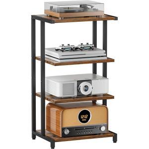 Ardier 4단 미디어 저장 스탠드 거실용 오디오 랙 게임룸 음악 스튜디오 TV 액세서리/오디오비주얼 장비/광학 디스크/PS4 블랙