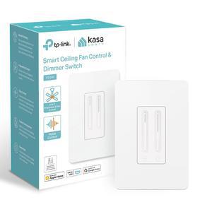 카사 스마트 천장 팬 제어 조광 스위치 | 4단 팬 밝기 조절 가능 | HomeKit Alexa Google Home에서 작동 | 2.4G Wi-Fi 전용 단극 중립 와이어 필요 | KS240