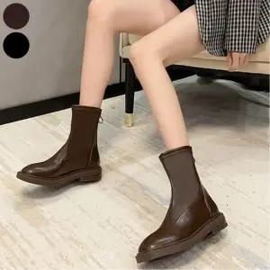 여자 겨울 기모 안감 미들부츠 첼시워커 뒷지퍼 여성부츠 겨울부츠 털부츠 캐주얼부츠