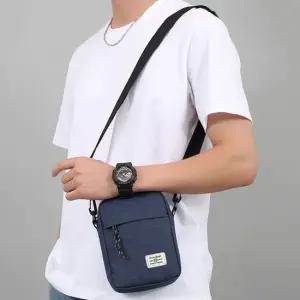 남성 심플 스퀘어 패브릭 크로스백 학생가방 슬링백 남자크로스백 남성크로스백
