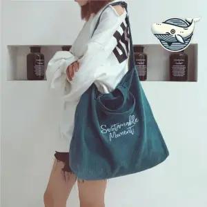 캐주얼 코듀로이 숄더백 유니크 청색 디자인 여자숄더백 여성숄더백