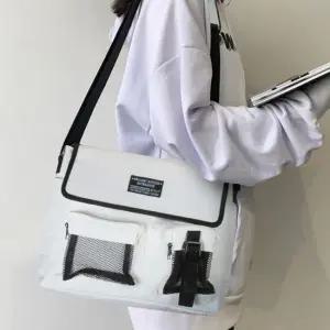 학생 편한 예쁜 망사 투포켓 메신저백 크로스백 가방 미니크로스백 캔버스백 빅크로스백