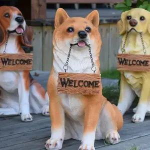 강아지조형물 카페 장식품 정원데코 아키타 강아지 야외