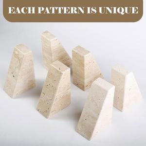 카리바이버 트래버틴 하드백 듀티 홀더 유니크 무거운 북엔드는 스토퍼 대리석 트래버티노 이탈리아 선반 헤비 스톤 쿡북 장식