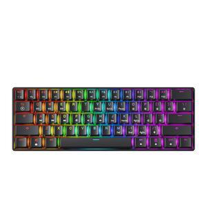 GK61 기계식 게이밍 키보드 - 61 키 멀티 컬러 RGB 조명 LED 백라이트 유선 프로그래밍 가능 (게이터론 옵티컬 레드 블랙)