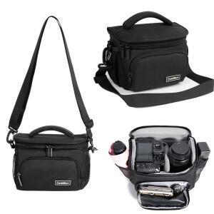 CWATCUN 소형 카메라 슬링백 크로스바디 어깨 케이스 캐논 니콘 소니 후지 DSLR / SLR 미러리스 카메라 렌즈 및 액세서리용 방수 여행 사진 메신저백