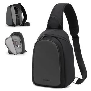 CWATCUN 카메라 슬링백 소형 DSLR / SLR 미러리스 컴팩트 가방 방수 숄더 케이스 크로스바디 사진 지갑 캐논 니콘 소니 후지 카메라 렌즈 호환