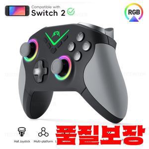 닌텐도 스위치 및 2 안드로이드 게임패드용 RGB 블루투스 호환 무선 컨트롤러 홀 이펙트 조이스틱