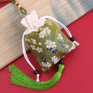 전통 고풍스런 노리개 복주머니 풀잎색 복주머니 방향주머니 향낭주머니 전통주머니