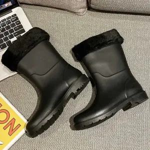 겨울 여자 레인부츠 기모 장화 캐주얼 데일리 주방화 여성방한화 여성방한부츠