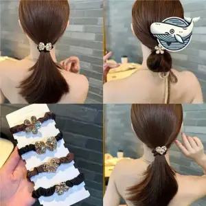 엘레강스 큐빅 장식 헤어끈 고급스럽고 세련된 헤어끈 큐빅끈 고무줄