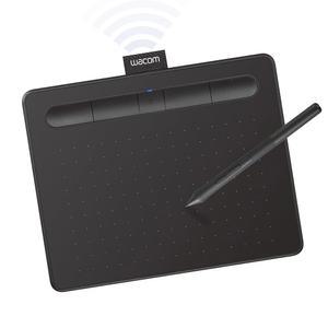 Wacom Intuos 소형 블루투스 그래픽 드로잉 태블릿 4개의 사용자 지정 가능한 ExpressKey 교사 학생 크리에이터를 위한 휴대용 크롬북 Mac OS Android Windows와 호환 - 블랙