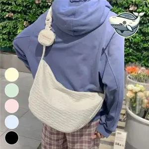 물결 패브릭 크로스백 다채로운 색상 소프트한 패브릭백 크로스숄더백 가벼운가방