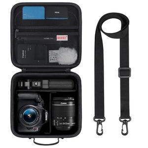 캐논 EOS 레벨 T7 /R50 /R6 마크 II /R100 V /R8 /R10 /R5 /RP /R7 /T100 및 기타 DSLR SLR 카메라 디바이더 어깨 스트랩이 있는 엑스트라 렌즈 삼각대 블랙