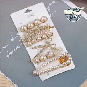 우아한 진주 헤어핀 미니 집게 스타일 각종 여자머리핀 예쁜머리핀 포인트핀 여성머리핀