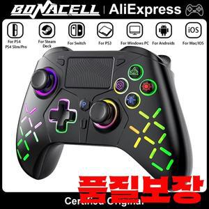 PS4/PS3/PC용 게임패드 무선 컨트롤러(터보 지연 없음) 이중 진동 6축 조이스틱 리모컨 핸들 로커