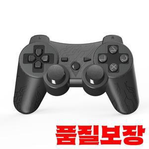 PS3 컨트롤러용 무선 내장 듀얼 진동 게임 패드 충전기 케이블 포함 검정색