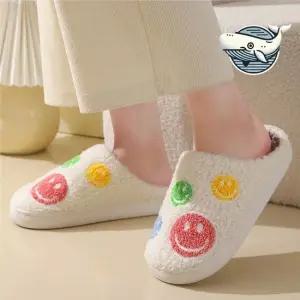 스마일 포근한 겨울실내화 아기 신발 따뜻한 홈 겨울실내화 스마일슬리퍼 사무실실내화