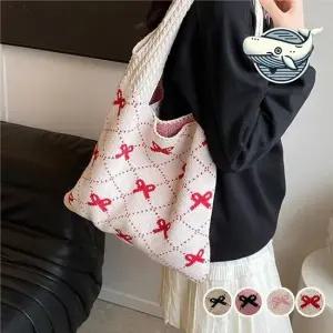 리본 패턴 니트 숄더백 세련된 여성용 여름 여자숄더백 남녀공용가방 정장백팩