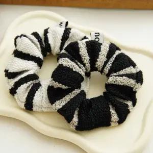 여자 정장 트위드 패브릭 곱창 밴드 스크런치 머리 끈 스크런치 헤어끈 포니테일머리끈