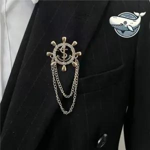 우아한 넥타이 부토니에 앵카 모양 장식 브로치 정장브로치 정장앵카 옷핀브로치