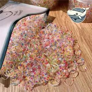 여성용 고무줄 헤어밴드 머리끈 컬러풀 얇은 똥머리밴드 똥머리끈 포니테일머리끈