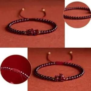 [하프클럽/]경면주사 원석 팔찌 소원행운 부적 비휴 염주선물