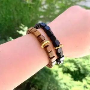 [하프클럽/]사각염주 블랙 우드 불교 팔찌 남성용 목걸이